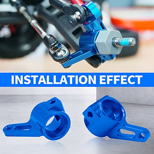 OGRC Caster Block Steering Blocks for Traxxas 2WD Slash/Stampede（Blue） | L&R Aluminum Alloy 2WD Caster Block & Steering Blocks for 1/10 Traxxas Slash Stampede Rustler 2WD RC Truck - color: Blue
