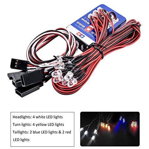 12 RC Car LED Lighting Kit Steering Brake Simulation Flash Light for 1/10 Scale Models Yokomo Tamiya HSP HPI AXIAL RC4WD Traxxas