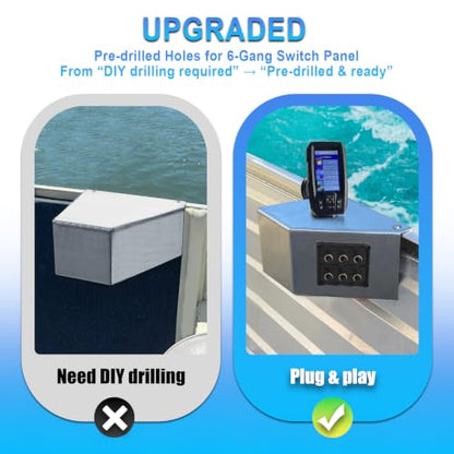 Aluminum Side Console Switch Panel Mount for Boats Bracket for Fish Finders Boat Accessories - color: Bracket+Switch Panel