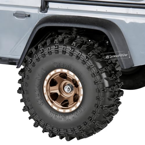 RC 1.0 Beadlock Tires for 1/18 TRX4M / Ascent-18 / SCX24 / FCX24 RC Crawler,1.0 In High Traction High Grip Rubber Tires w/Foam Insert,Style 3 - style: Style3(4pcs)