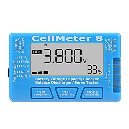 Lipo Battery Checker RC CellMeter,8 Digital Battery Capacity Voltage Checker Meter LiPo Li lon NiMH RC CellMeter