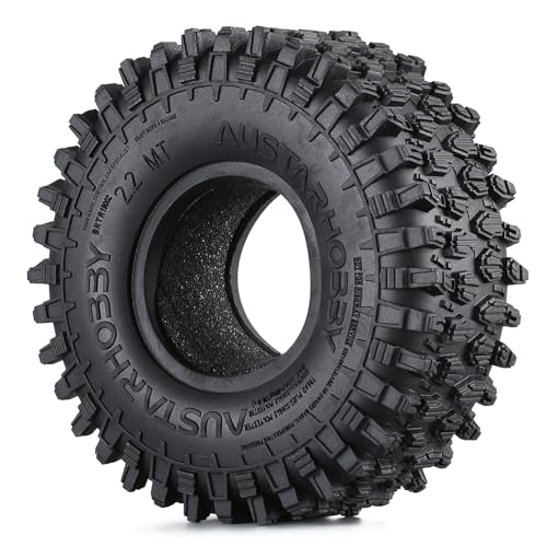 INJORA 2.2inch Crawler Tires 4Pcs RC Rubber Tyre Set Wheel Tires for 1/10 RC Rock Crawler Axial SCX10 RR10 Wraith