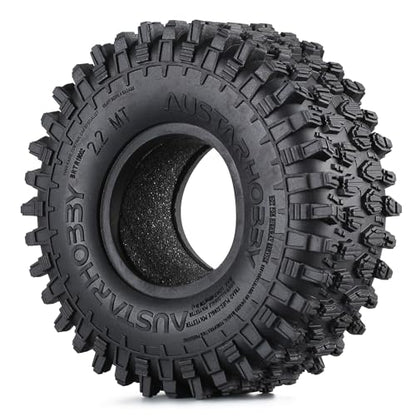 INJORA 2.2inch Crawler Tires 4Pcs RC Rubber Tyre Set Wheel Tires for 1/10 RC Rock Crawler Axial SCX10 RR10 Wraith