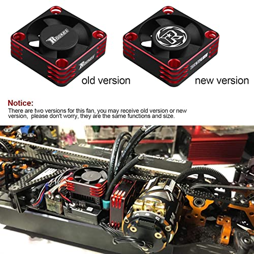 Motor Cooling Fan 30mm RC Model Heatsink 28000RPM ESC Cooling Fan for RC Car 1/8 1/10 1/12 Scale 540 550 Brushless Motor (Black+Red) - color: Black Red
