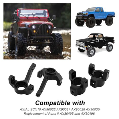 Hobbypark Steering Aluminum Knuckle & C Hub Carrier (L/R) Set for AXIAL SCX10 AX90022 AX90027 AX90028 AX90035 Option Parts