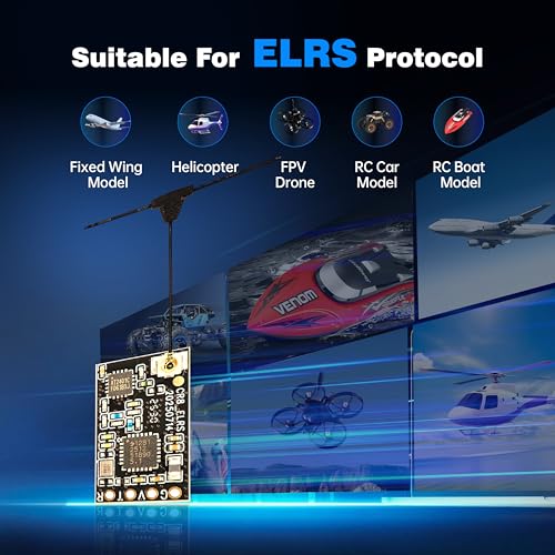 C8 ELRS V3 8CH 2.4GHz RC Radio Transmitter with Nano Receiver CR8 for FPV Drones/Tiny Whoop/Fixed Wing,FPV Drone Simulator Controller for Beginner,Mode 2 (C8 ELRS Controller & Receiver)
