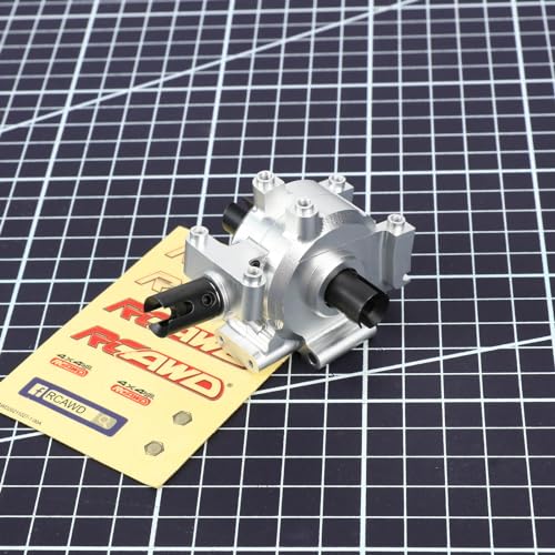 RCAWD Front Diff Set Aluminum Diff Case and Steel Differential Gear and Outdrive for 1-10 Losi Baja Rey Rock Rey Upgrade Parts (Silver)