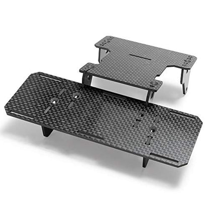 Front Battery Holder Carbon Fiber Chassis Battery Tray Mount for Axial SCX10 Upgrades Refit Accessories