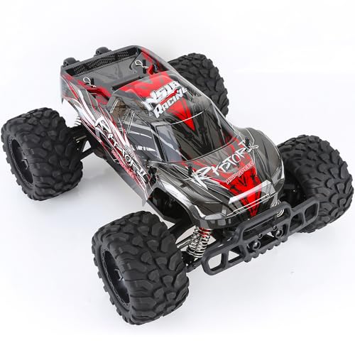 1:8 Scale Brushless RC Monster Truck for Adults, 100km/h+ High Speed 4x4 Offroad Remote Control Car for Adults with Dual 3S Rechargeable Battery Fast 4WD Remote Control Cars Buggy - style: Raptor Racing