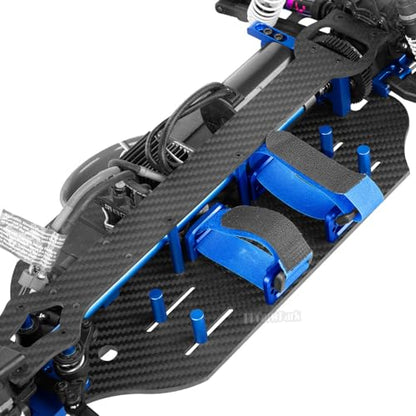 Carbon Fibre Chassis Upgrades Part for 1/10 Slash 4X4 VXL,RC Chassis Protect Armor Skid Plate Guard Hops Up,Replace #TRA6808,Navy Blue - color: Navy Blue - (Carbon Fibre Chassis)