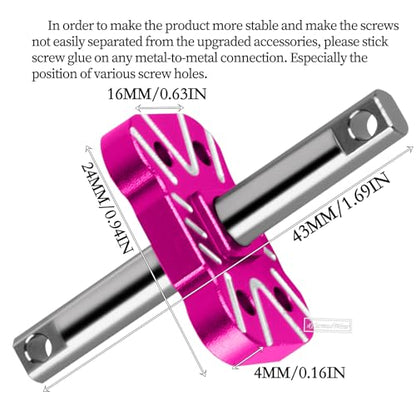 RC Differential Locker Spool Upgrades Part for 1/10 Slash 2WD(VXL),Rustler 2WD(VXL),Stampede 2WD(VXL),Bandit 2WD(VXL),Aluminum Diff Locker Mounts Hop-up,Pink - color: Titanium(1set)
