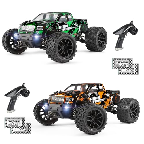 HAIBOXING 1/18 Scale RC Monster Truck 18859, Hobby Grade 4X4 Off-Road Truck Max Speed 36km/h, RC Cars for Adults and Kids Play Simultaneously Without Signal Interference, Two Batties for Each RC Car