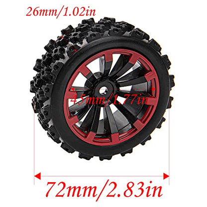 10-Spoke 12mm Hex Hub Wheel Rims & Rubber Tires Compatible with HSP Tamiya HPI Kyosho 1/10 1/12 On-Road Touring Car,WLtoys 1/14 144001 Traxxas 1/16 Slash 1/18 A959B RC Buggy