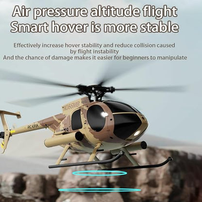 Remote Control Helicopter, C189 MD500 RC Helicopter Model, 1/28 Scale 4CH Single-Rotor Helicopters with 6-Axis Gyro and Brushless Motor, 2.4GHz RC Aircraft for Adults, 2 Batteries (Red) - color: Red