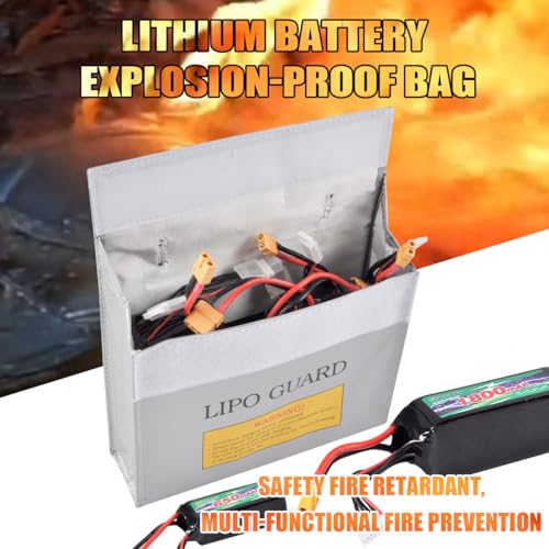 Fireproof Explosionproof Battery Storage Guard Pouch for Lipo Charge and Storage (9.06 * 11.81in) - size: 9.06 * 11.81in