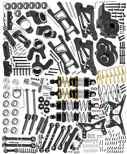 RC Upgrades Part for 1/24 1/28 Micro-B/Micro-T 2S 2WD,Suspension Arms/Caster Block/Steering Blocks/Rear Stub Axle Carriers/Mount/RC Shocks/Shock Mounts/Drive Shaft/Links/Gearboxes,Black - color: Black-(upgrades Part）