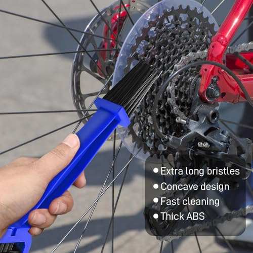 2PCS Bike or Motorcycle Chain Washer, Bicycle Cleaning Chain Double-Ended Brush, Black Durable Motor Chain Gears Cleaning Square Head Brushes, Universal Cleaning Tool (Blue/2PCS) - color: Blue/2PCS