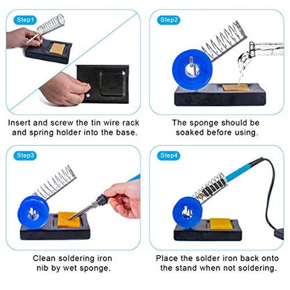 Soldering Iron Kit, Adjustable Temperature 13-in-1 60W Soldering Tool, Solder Kit Electronics with ON/Off Switch, 5 Soldering Tips, Solder Sucker, Stand, Tweezers, Solder Wire, Wire Cutter, Carry Bag