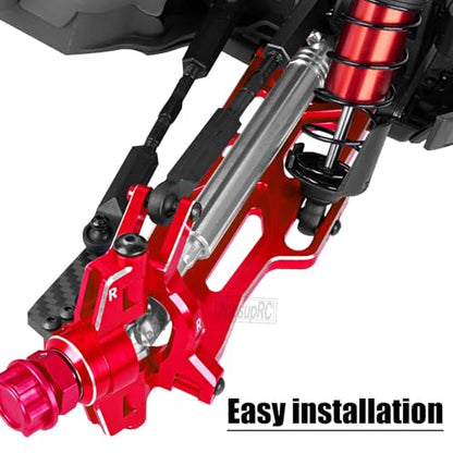 RC Aluminum Suspension Arms Set&Hubs Caster Blocks&Front Steering Block Knuckles&Rear Hubs Upgrades Parts for 1/10 Kraton/Outcast V2 4S BLX,Front Rear Suspension Arms Hops Up,Red - color: Red(for 1/10)