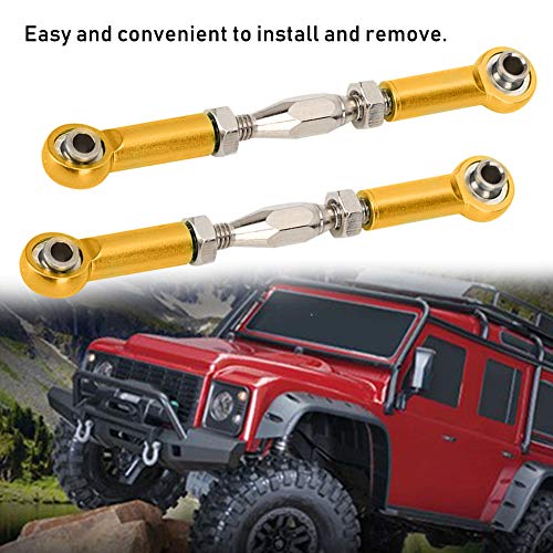 Aluminum Alloy Adjustable Push Rods Turnbuckle Rod Linkage Accessories for RC Car Upgrade Durable Lightweight 6Pcs Multi Color Options (Gold)