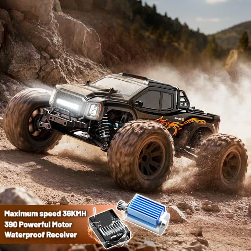 RC Cars 1:16 Scale 4WD RC Car, Fast Off-Road RC Monster Truck 36KPH, 2.4G Carros de Control Remoto 4x4 with 2 1500 mAH Rechargeable Batteries, Remote Control Car Wltoys NO.164018