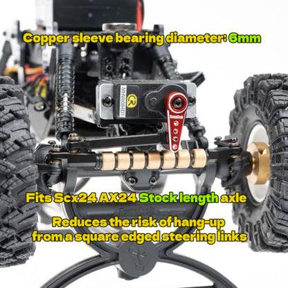 RampCrab Copper Sleeve Bearing Steering Link for SCX24 & AX24 Stock Length, 2Sets - color: 2 Sets, size: Stock length