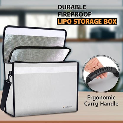 Fireproof Document Bag - 2000°F Heat Resistant & Thermal Insulated Fireproof Bag for Documents with Lockable Zipper for Documents, Cash & Valuables - Fireproof Box for Home, Office, and Travel Use - color: Grey Bag