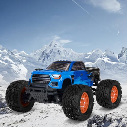 OGRC Wheels and Tires 12mm/14mm Hex RC Truck Tires with Foam Inserts for 1/10 Scale Arrma Granite Axial Losi Redcat Rc4wd RC Monster Truck Buggy (Orange)