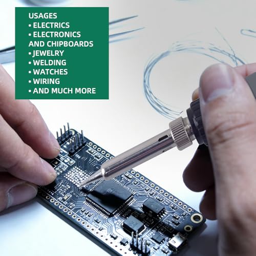 Soldering Iron Kit, 60W 110V Adjustable Temperature Soldering Gun Welding Tools, 5pcs Replacement Tips and Solder Wire (Basic)