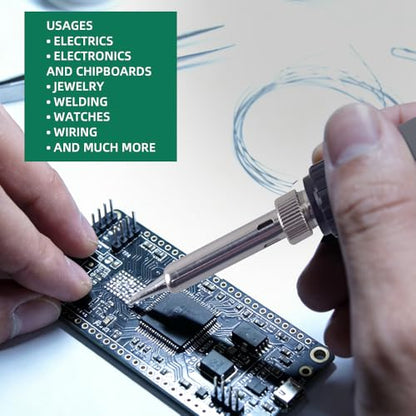 Soldering Iron Kit, 60W 110V Adjustable Temperature Soldering Gun Welding Tools, 5pcs Replacement Tips and Solder Wire (Basic)