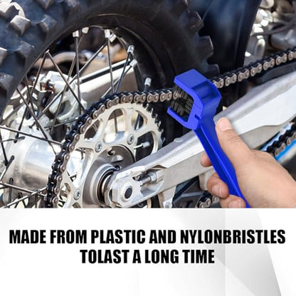 2PCS Bike or Motorcycle Chain Washer, Bicycle Cleaning Chain Double-Ended Brush, Black Durable Motor Chain Gears Cleaning Square Head Brushes, Universal Cleaning Tool (Red+Blue) - color: Red+Blue