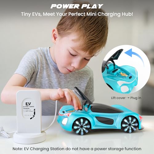 SIMREX Gesture Sensing Remote Control Car with Charging Dock - 360° Rotate Drift RC Stunt Car Toy, 40 Min Playtime, Dual Control, Spray Mist & LED Lights, Birthday Gift for Kids Boys Girls（Blue） - color: Blue