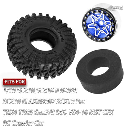 1.9 Wheels and Tires for 1/10 TRX4 TRX6 SCX10 SCX10 II 90046 SCX10 III AXI03007 SCX10 Pro Gen7/8 D90 VS4-10 MST CFX RC Crawler Car,Aluminium RC 1.9 Beadlock Wheels and Rubber Tires,Navy Blue - color: Navy Blue - (4pcs Wheels and Tires)