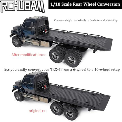 RCHUBAM 4PCS Dually Conversion Kit for TRX-6 Hauler G63 TRX4 SCX10 Parts | Aluminum Single to Twin Wheel Conversion Kit,1/10 RC Car Upgrade Part