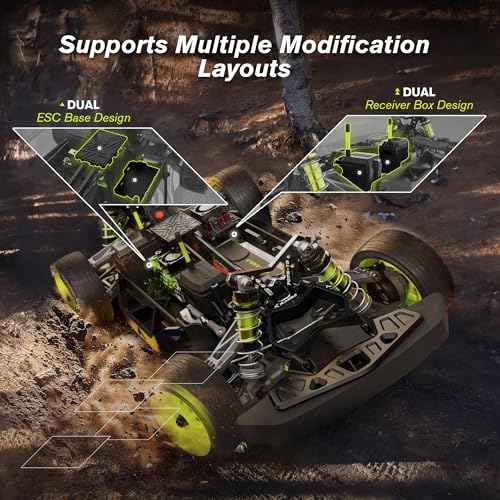 1/10 Brushless RC Cars, 50 MPH Rally Car, 4WD, Waterproof, 8+ Ages | 45A Waterproof ESC, 11KG Micro Servo, 2852 3800KV Brushless Motor, 3S Lipo, 5CH Transmitter, Mteal Chassis, All-Terrain