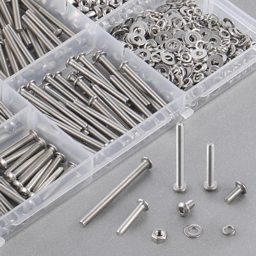 VGBUY 300pcs M4 Screws Assortment, M4 Screws Bolts for 3D Printer DIY, Hex Button Head Cap Screw Bolts Nuts Washer Kit, 304 Stainless Steel, 25/30/35/40/45/50mm - size: M4x25/30/35/40/45/50mm, style: Button Head