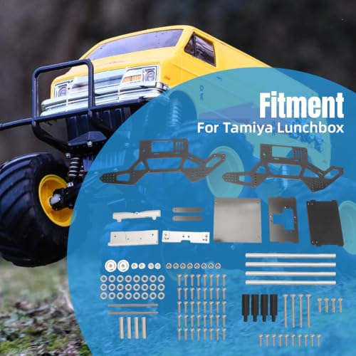 for Tamiya Lunchbox 3mm Carbon Chassis Kit Performance RC Upgrade | Upgrade RC truck for lightweight 3mm carbon chassis kit featuring adjustable geometry precision steering alloy components.