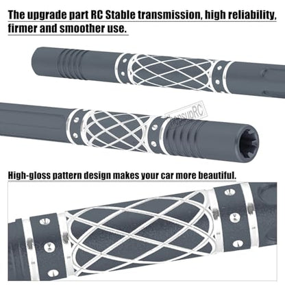 Upgrades Part Aluminum Center Slider Driveshafts Center Drive Shaft for 1/10 Kraton&Outcast 4X4 4S V2 BLX,Axles CVD Hops Up(Titanium) - color: Titanium(for 1/10)