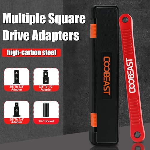 3/8" Offset Extension Wrench Impact Ready Socket Wrench Extender Tool（Red） | Versatile 1/4",3/8", 1/2" Square Drive Adapters,Universal Extensions Wrench,0° Swing Extender,for Small Place - color: Red