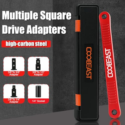3/8" Offset Extension Wrench Impact Ready Socket Wrench Extender Tool（Red） | Versatile 1/4",3/8", 1/2" Square Drive Adapters,Universal Extensions Wrench,0° Swing Extender,for Small Place - color: Red