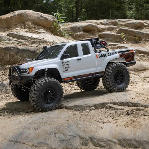 Axial RC Truck 1/10 SCX10 III Base Camp 4X4 Rock Crawler Brushed RTR (Battery and Charger Not Included), White, AXI-1375T1