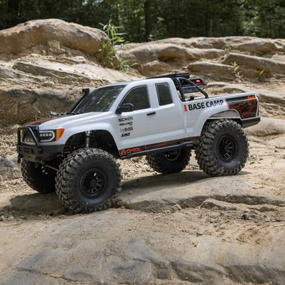 Axial RC Truck 1/10 SCX10 III Base Camp 4X4 Rock Crawler Brushed RTR (Battery and Charger Not Included), White, AXI-1375T1