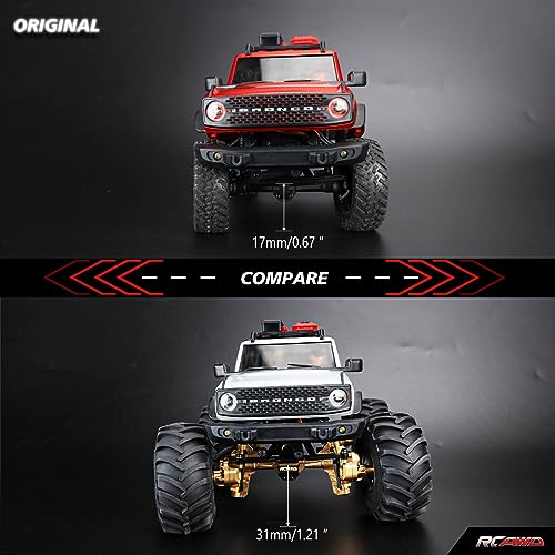 RCAWD Fourth Version Brass SCX24 Portal Axles, Wide Axle, Highly Rigid Driveshaft, Thickened Screws for Axial 1/24 SCX24 Series Front Rear Portal Axle Upgrades Parts Gold - color: Front & Rear Gold