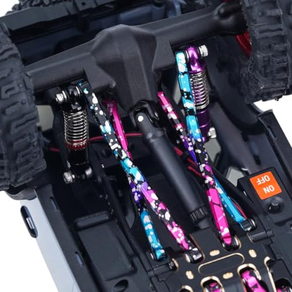 Splash Anodizing Aluminum High Clearance Chassis Links Set for Axial SCX30 1/30 RC Crawler Car Upgrades - style: Aluminum