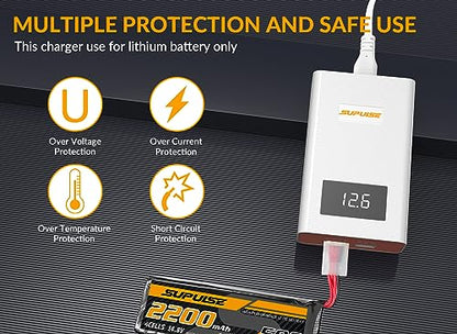 40W Lipo Balance Charger for 3S 4S RC Battery | LCD voltage display, overcharge protection, Quick Charge Compact RC LiPo Charger Discharger for RC car/boat/airplane