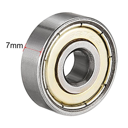 uxcell 627ZZ Ball Bearing 7mm x 22mm x 7mm Double Shielded 627-2Z 80027 Deep Groove Bearings, Carbon Steel (Pack of 20) - size: 7mmx22mmx7mm