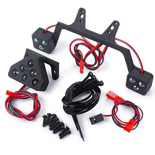 JHR MOHERO RC Car Body Red & White Head & Tail Light Set Front & Rear LED Light Compatible with KRATON 8S RC Off Road Upgrade Parts
