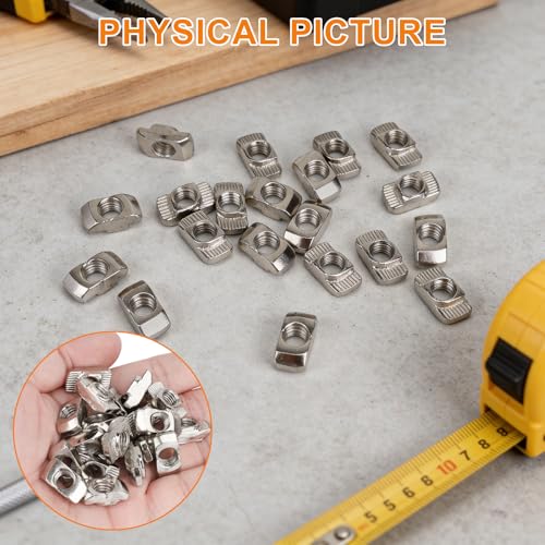 60pcs M8 T-Nut Screw Kit for 4040/4080 Series Aluminum Extrusion | 30 T-nuts+30 black hex socket screws(M8×12/16/20mm). For 3D printers, CNC, laser engravers - size: 60pcs M8 T-Nut Kit