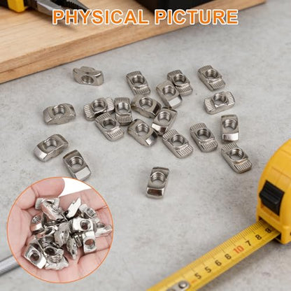 120pcs M6 T-Nut Screw Kit for 3030/3060 Series Aluminum Extrusion | 60 T-nuts+60 black hex socket screws(M6×10/12/14mm). For 3D printers, CNC, laser engravers - size: 120pcs M6 T-Nut Kit