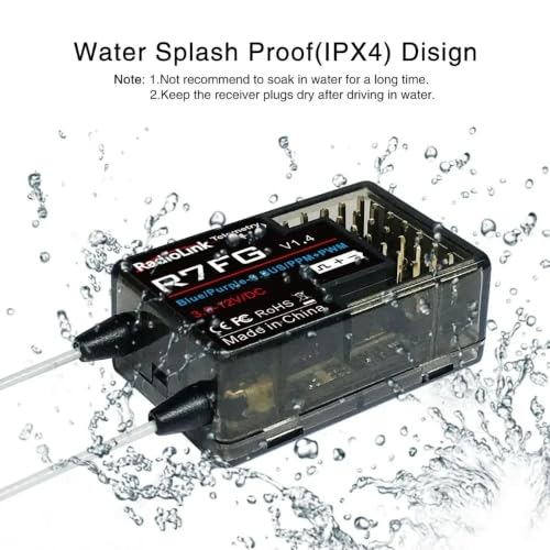 R7FG Channle 2.4G Gyro RC Receiver Car Voltage Transmission Telemetry 600m Long Range RX for Crawler Drifting Car - style: R7FG